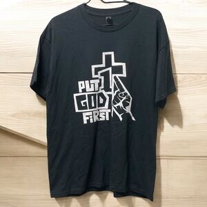 “Put God First” “Love God Back” Christian Graphic 100% Cotton T-shirt!